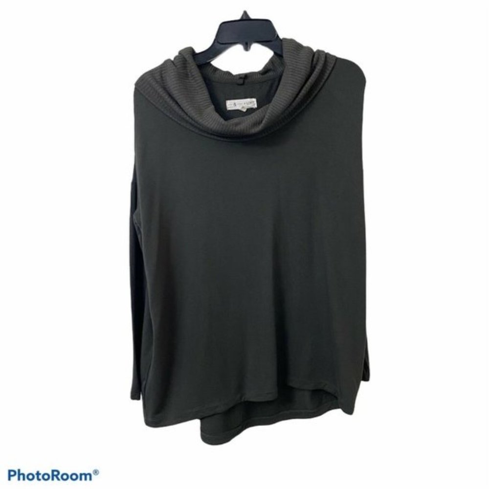 Lou & Grey for LOFT Olive Green Cowl Neck Knit Long Sleeve Top Size Small